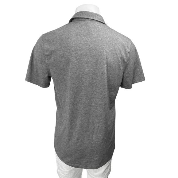 Lululemon Men's Gray Knit Short Sleeve Collared Button Polo Shirt Top Size M - Picture 2 of 3